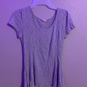 loose, flowy, grey shirt
